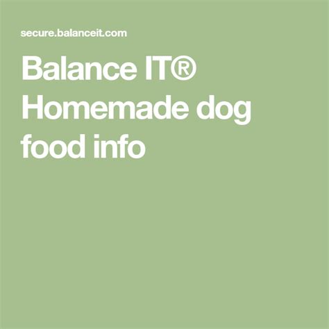 Have fun, be inspired and share real food with your dog! Balance IT® Homemade dog food info | Homemade dog food ...