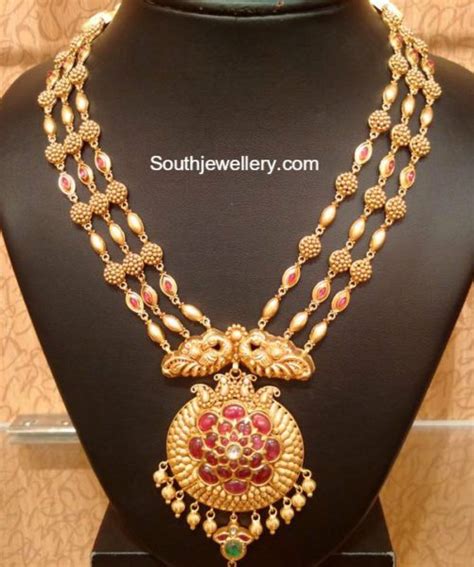 Three Step Antique Gold Haram Indian Jewellery Designs