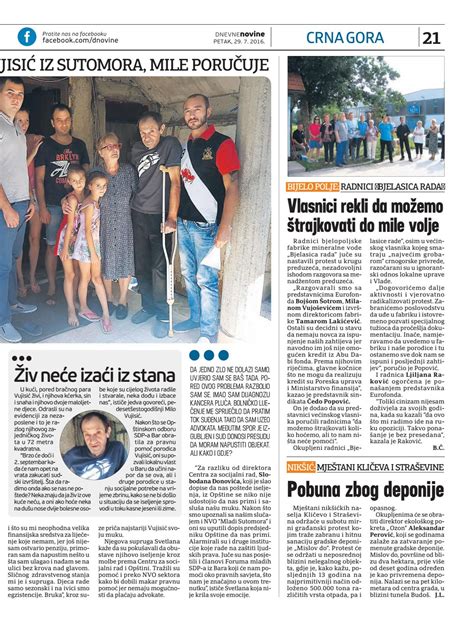 Dnevne Novine 29 Jul 2016 By Dnevne Novine Issuu