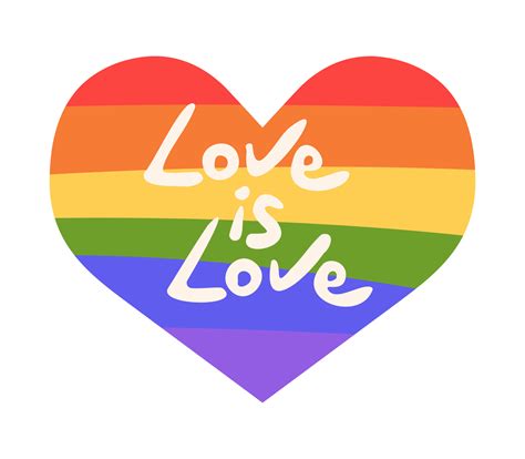 Lgbt Arcobaleno Bandiera Cuore Mano Disegnato Orgoglio Mese Simbolo Con Manoscritto Frase Amore