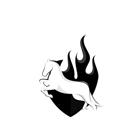 Premium Vector Silhouette Logo Design Fire Horse