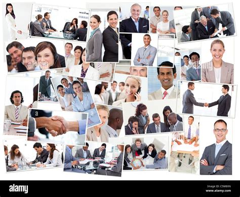 Collage Of Business People Working Stock Photo Alamy