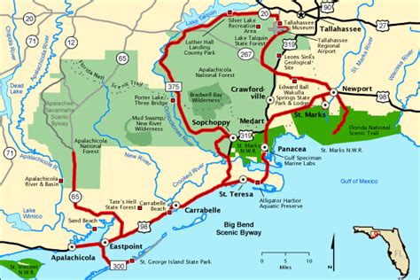 Big Bend Scenic Byway Map Americas Byways Florida Pinterest