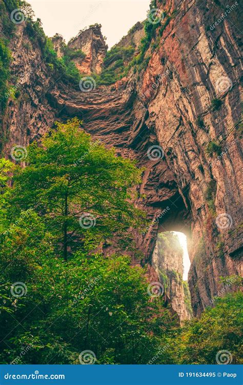 Stunning Rocky Arch Fissure In Wulong National Park Stock Image Image