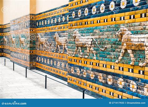 Lion Mosaic From Ishtar Gate Ancient Babylon In The Pergamon Museum