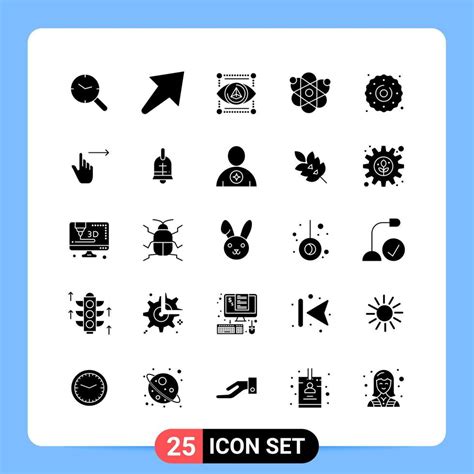 25 Solid Black Icon Pack Glyph Symbols For Mobile Apps Isolated On