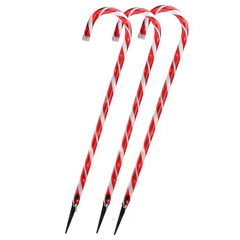 Northlight Set Of 3 Lighted Candy Cane Christmas Outdoor Decorations 28