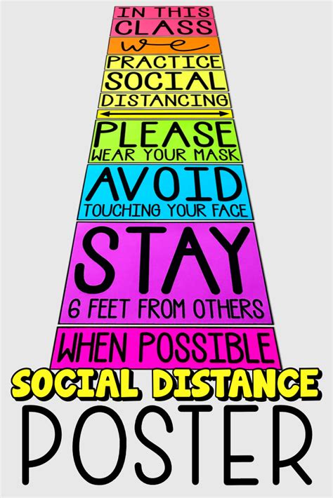 My Math Resources Social Distancing Bulletin Board Poster Back To