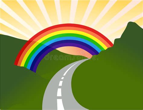 Landscape Rainbow Road Stock Illustrations 1390 Landscape Rainbow