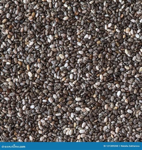 Chia Seeds Background Close Up Black Chia Pattern Healthy D Stock