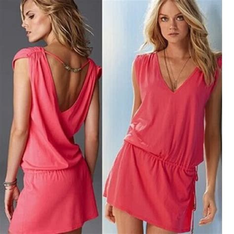 2017 Summer Women Loose Beach Dress Sleeveless Sexy V Neck Backless Cotton Plus Size Elastic
