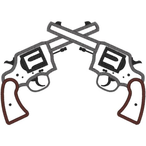 Two Guns Crossed Drawing Cutebearartdrawings