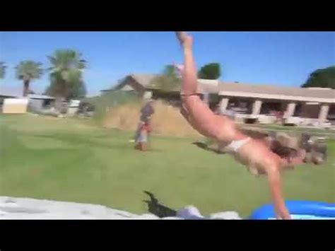 Slip N Slide Girl Loses Her Panties Video Funny Video Youtube