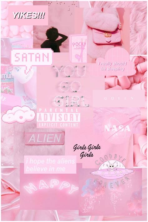 Download Alien Girly Pink Aesthetic Wallpaper