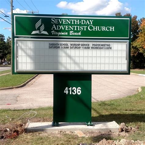 Church Sign For Virginia Beach Seventh Day Adventist Church Va