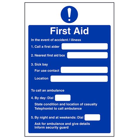First Aid Action Signs Safety Signs 4 Less