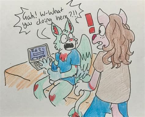 Rule 34 Angel Dragon Anthro Bed Blue Body Blue Fur Blue Penis Caught Clothed Clothing Computer