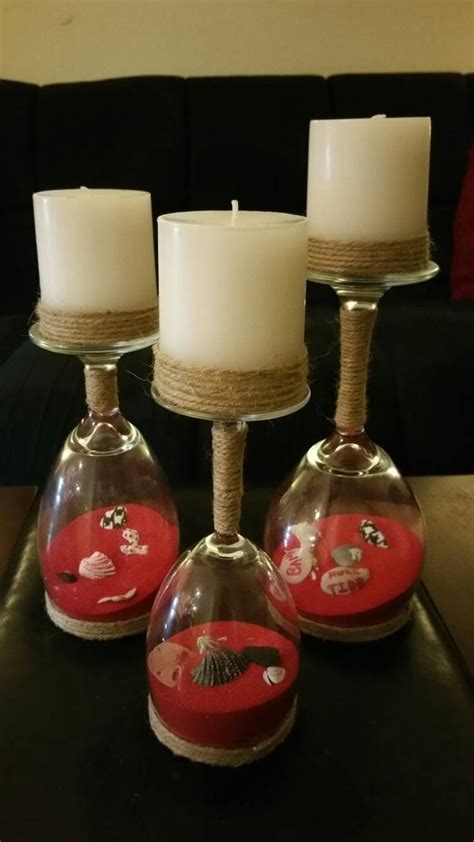 Alabama Upside Down Wine Glass Candle Holders Set Etsy Wine Glass