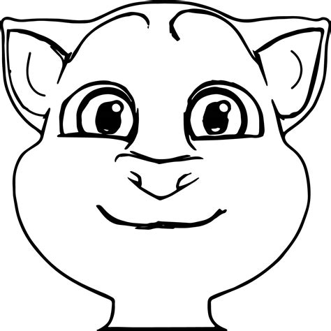 Front Talking Tom Cat Coloring Page Free Printable Coloring Pages For