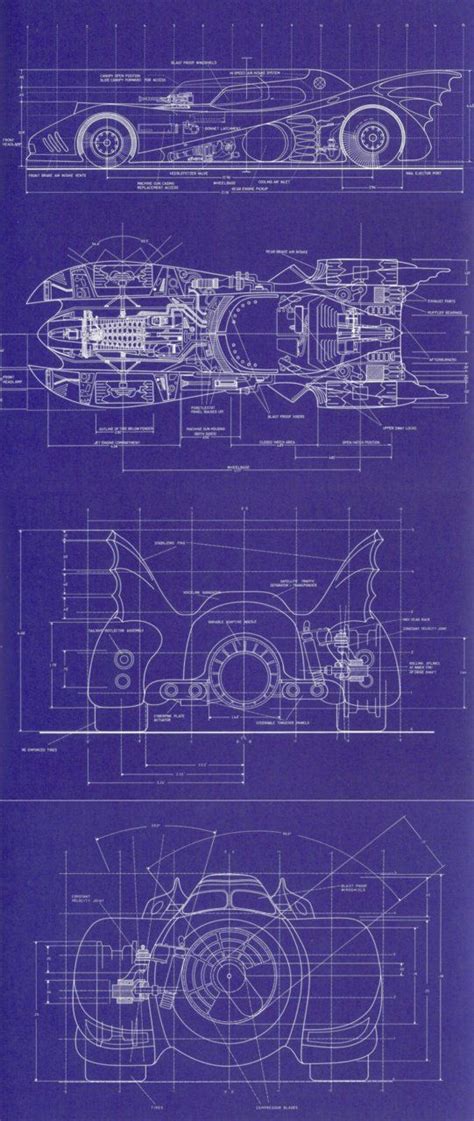 Batmobile 1989 Blueprints Im Batman Batman Art Spiderman Technical