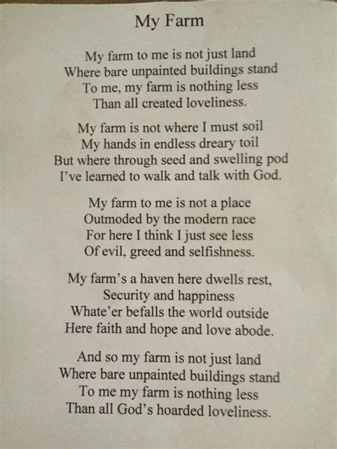My Farm Poem Homeschool Quotes Retirement Poems Quotable Quotes