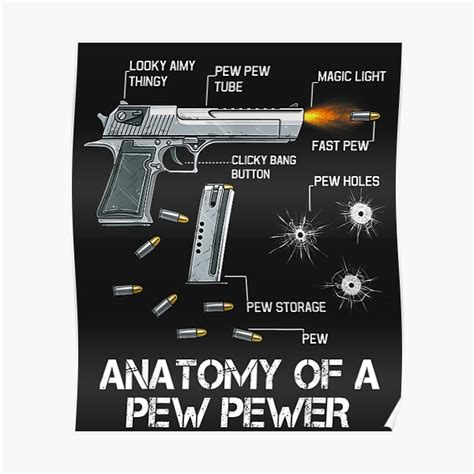 Anatomy Of A Pew Pewer Ammo Gun Amendment Meme Lovers Poster By