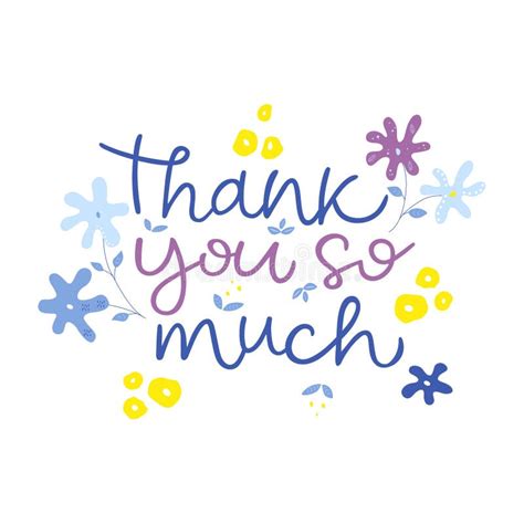 Thank You So Much Hand Drawn Vector Lettering Isolated On White