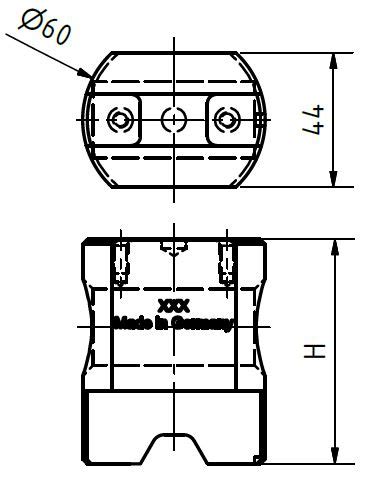 PH D60 6 kant Presseinsatz für Kupfer Rohrkabelschuhe und Verbinder