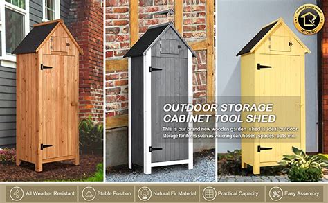 Mcombo Outdoor Storage Cabinet Tool Shed Wooden Garden Shed Organizer