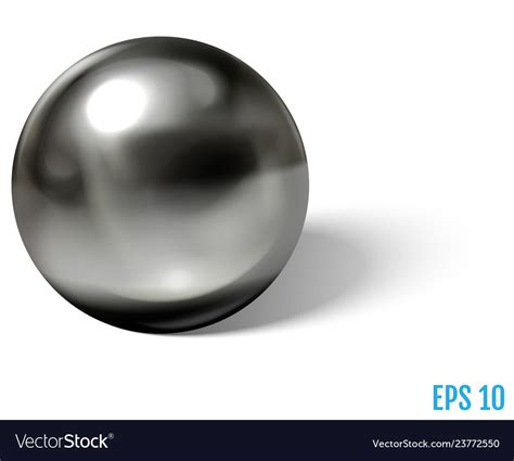 Steel Ball On White Surface Realistic Royalty Free Vector