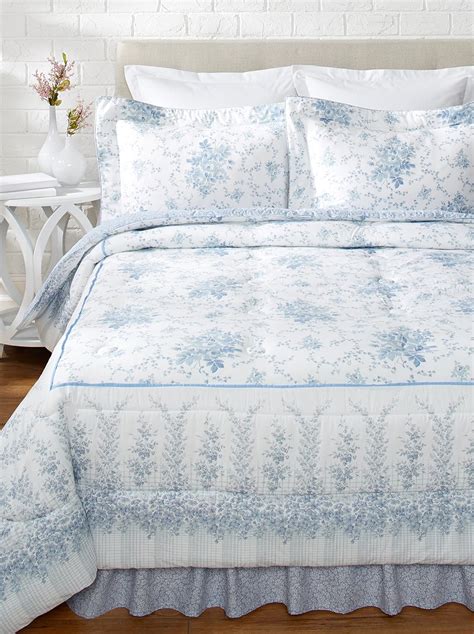 Laura Ashley Sophia Collection Queen Comforter Set Amazonca Home