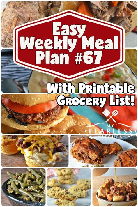 Easy Weekly Meal Plan 67 My Fearless Kitchen