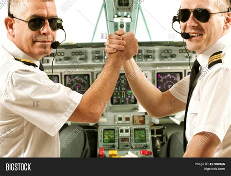 Two Airline Pilot Image And Photo Free Trial Bigstock