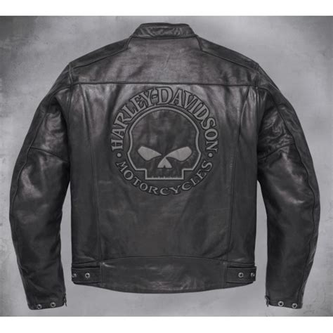Harley davidson fxrg leather motorcycle jacket and liner. Men's Harley Davidson Reflective Willie G Skull Leather Jacket