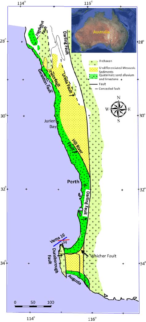 General Geologic Map Of Perth Basin Australia Position Of Faults Are