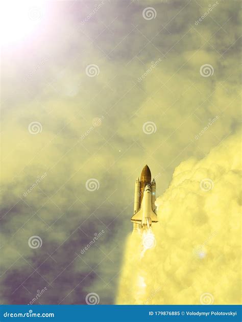 Rocket Liftoff The Elements Of This Image Furnished By Nasa Stock