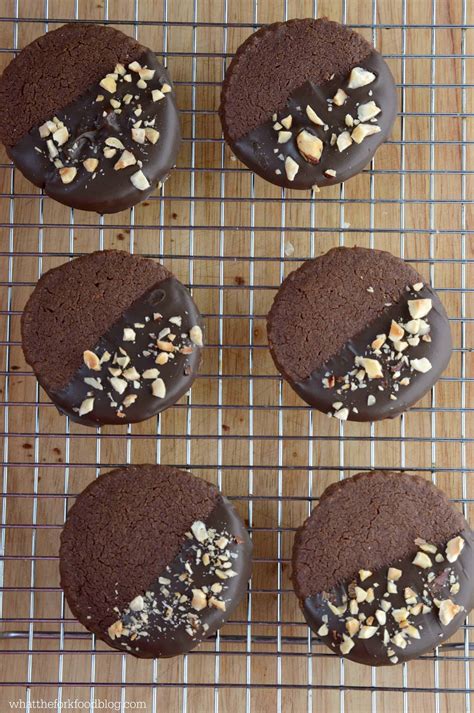 Chocolate Hazelnut Shortbread Cookies What The Fork