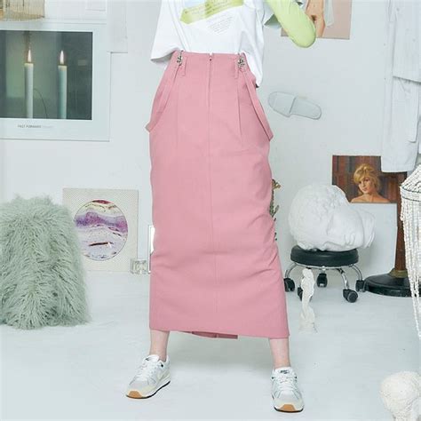 The Centaur 구더센토르 구 Suspender Maxi Skirt Pink Sivillage 에스