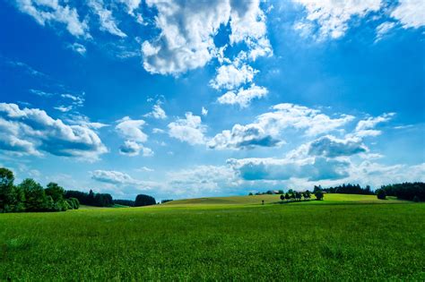 Village On Green Hills Blue Sky Free Stock Photo Freeimages