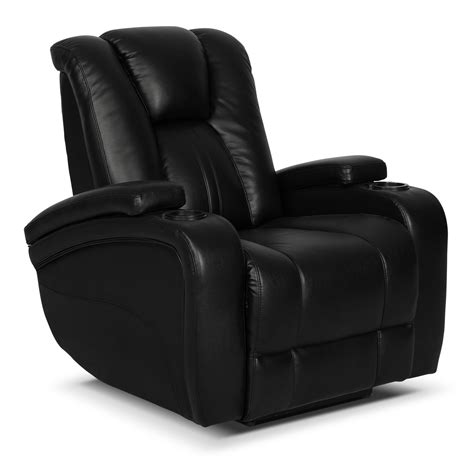 With its' industrial steel base and rustic textured finish, the cumberland collection featur. Zander Bonded Leather Power Reclining Chair - Black | The ...