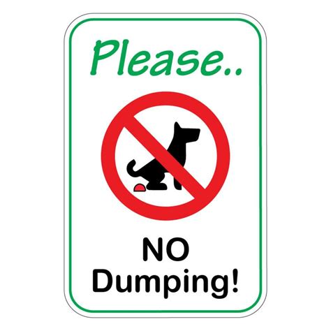 Promodor 12 In X 8 In Plastic No Pet Dog Pooping Dumping Defecating