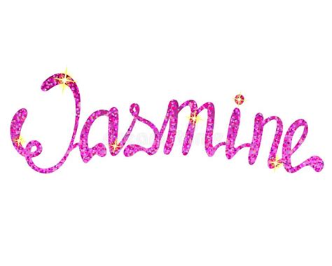 Jasmine Name Lettering Tinsels Stock Vector Illustration Of Element