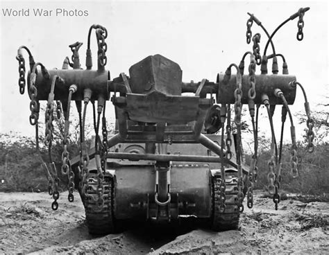Usmc M4 Of 4th Tank Battalion With Improvised Flail 2 World War Photos