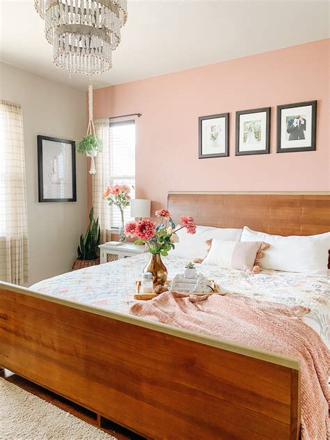 Bedroom With Dusty Rose Pink Wall Pinkwall Retropink Dustyrose