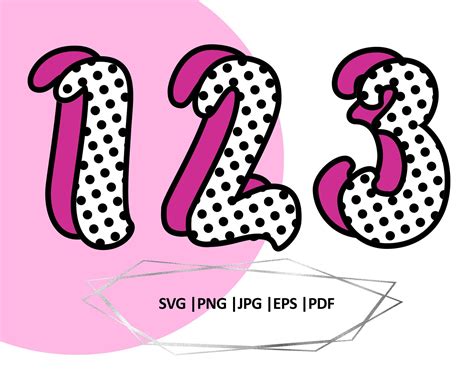 Polka Dot Numbers Svg 0 9 Cut File Cameo Birthday Party Etsy