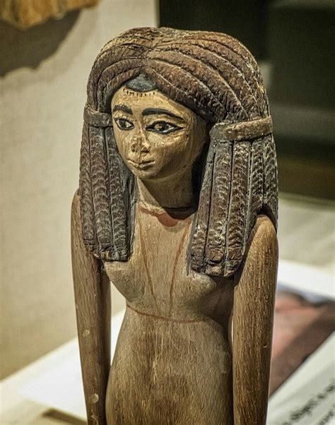 Wooden Figurine Of Unknown Woman From Dynasty Xll Kemet Egypt
