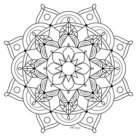Mandala Mpc Design 10 Coloriages Mandalas Difficiles Pour Adultes