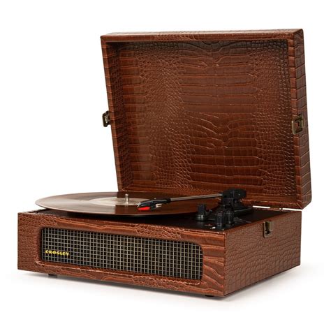 Crosley Voyager Portable Turntable Brown Croc At Gear4music