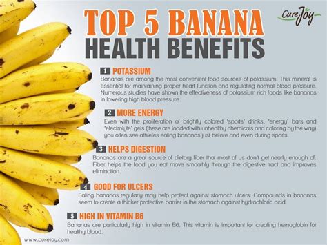 5 Top Health Benefits Of Eating Bananas Infographic With Images