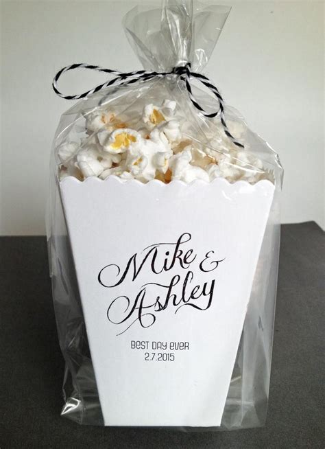 Mini Popcorn Box Popcorn Wedding Favor Bar Custom Printed Etsy In